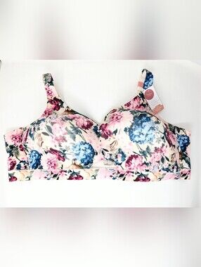Lane Bryant Cacique Comfort Bliss Floral Wireless Lightly Lined Bra